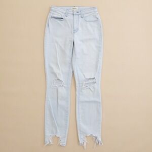 LAGENCE High Line Skinny High Rise Light Blue Wash Distressed Jeans Size 25
